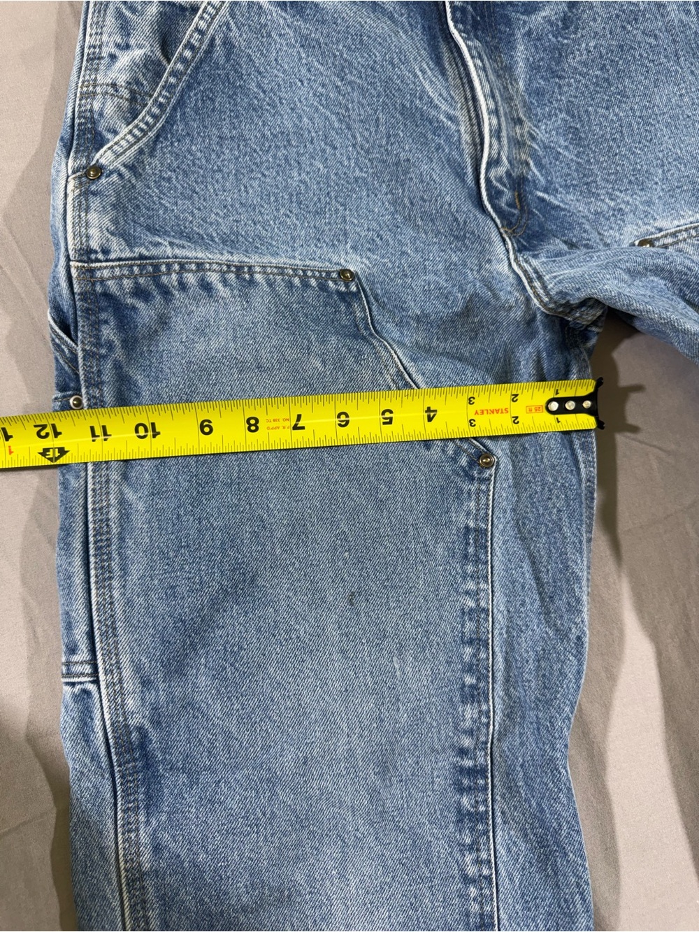 Vintage Carhartt Double Knee Carpenter Blue Denim Jeans - Picture 6 of 9